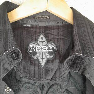 XL ROAR Men's Embroidered Shirt - Dark black - see description